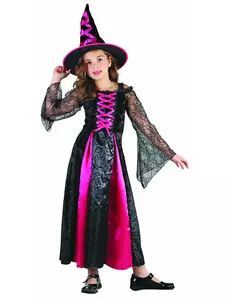 Heksen Halloween kostuum voor meisjes, Maat: 4–6 jaar (110–120 cm)