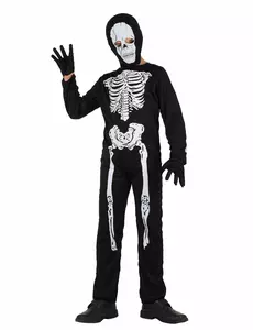 Déguisement squelette enfant Halloween, Taille: 5–6 ans (115/130 cm)