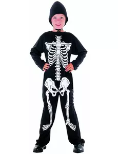 Déguisement squelette garçon Halloween, Taille: 4–6 ans (110–120 cm)