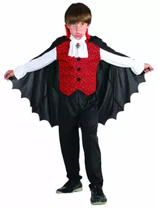 Déguisement vampire garçon rouge Halloween, Taille: 4–6 ans (110–120 cm)