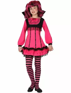 Déguisement vampire rose fille, Taille: 5–6 ans (115/130 cm)