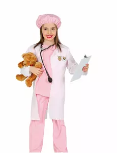 Déguisement vétérinaire rose fille, Taille: 5–6 ans (110–115 cm)
