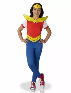 Wonder Woman - Superhero Girls™ kostuum voor meisjes, Maat: 5–6 jaar (110 tot 116 cm)