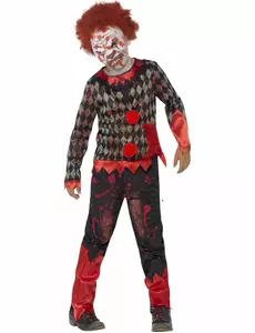 Déguisement zombie clown enfant Halloween, Taille: 7–9 ans (130/143 cm)