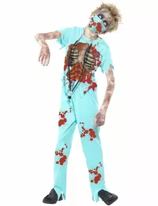 Déguisement docteur zombie enfant Halloween, Taille: 7–9 ans (130/143 cm)