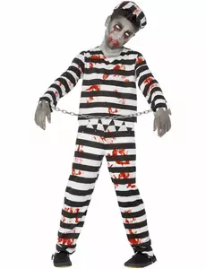 Déguisement de prisonnier zombie pour garçon pour Halloween, Taille: 4–6 ans (115/128 cm)