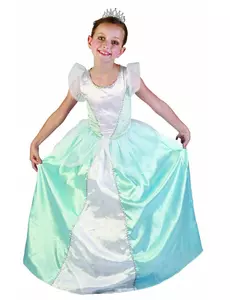 Blauwe prinsessen kostuum voor meisjes, Maat: 4–6 jaar (110–120 cm)