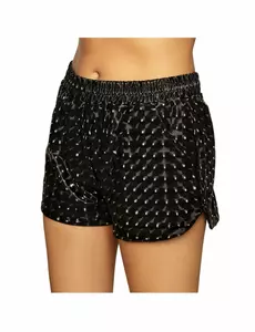 Glanzende zwarte sportieve damesshort