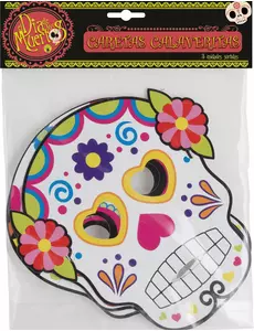 3 kartonnen Día de los Muertos maskers