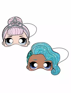 6 LOL™ kartonnen maskers 19 x 17,5 cm