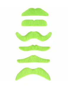 1 Moustache vert fluo adulte
