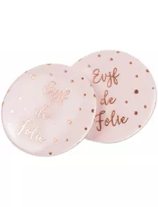 8 gekke EVJF-badges in roségoud verguldsel 5 cm