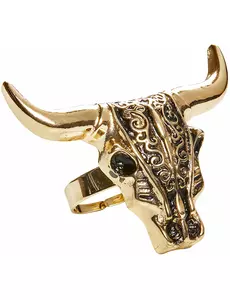 Volwassen gouden buffel schedelring