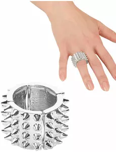 Zilverkleurige punk ring voor vrouwen