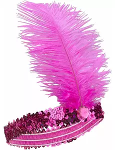 Fuchsia roze charleston hoofdband voor vrouwen
