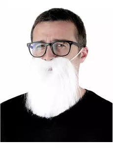 Witte hipster baard voor volwassenen