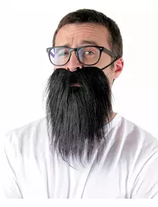 Zwarte hipster baard voor volwassenen