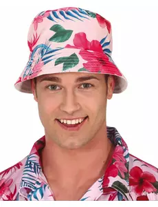 Bob imprimé fleurs et flamants rose Hawaï adulte