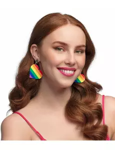 Regenboog hart oorbellen