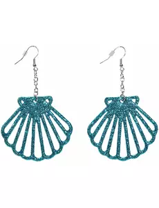 Glitter schelpen oorbellen voor volwassenen