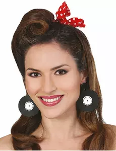 Boucles d'oreilles disques vinyles rétro adulte