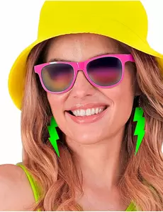Boucles d'oreilles éclair vert fluo