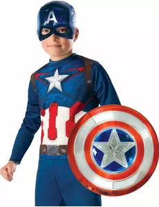 Bouclier en plastique metallisé Captain America™ 30 cm enfant