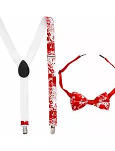 Bretelles et nœud papillon ensanglantés adulte Halloween