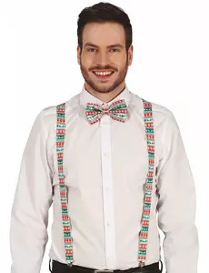 Bretelles motifs de Noël adulte