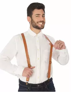 Bretelles similicuir marron adulte