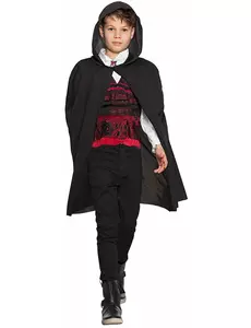 Cape à capuche noire enfant Halloween