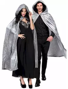 Cape grise aspect velours 170 cm adule Halloween