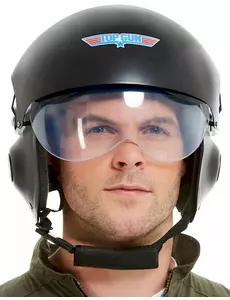 Top Gun™ Deluxe helm zwart volwassene