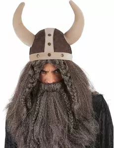 Casque viking souple marron adulte