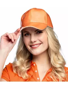 Oranje holografische pet voor volwassenen