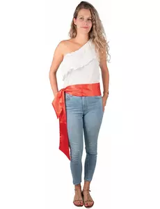 Ceinture en satin rouge féria adulte