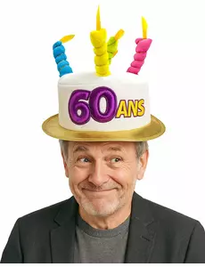 Verjaardagshoed voor volwassenen leeftijd 60