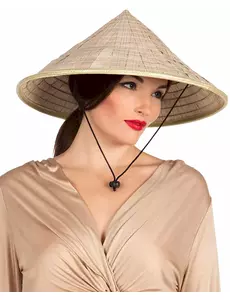 Chapeau chinois naturel adulte