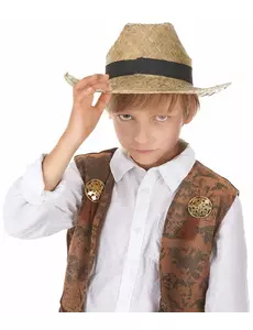 Chapeau cowboy en paille enfant