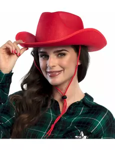 Chapeau cowboy rouge adulte
