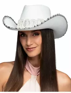 Chapeau de cowboy à strass Bride adulte