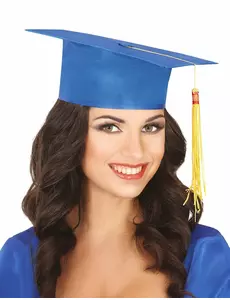 Chapeau de diplômé bleu adulte