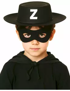 Chapeau de justicier masqué noir enfant