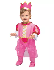 Déguisement avec couronne princesse rose bébé, Taille: 7–12 mois(74–80 cm)