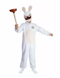 Déguisement avec masque Lapins Cretins™ enfant, Taille: 7–9 ans (120/130 cm)