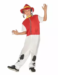 Déguisement chien pompier rouge enfant, Taille: 10–12 ans (130–140 cm)
