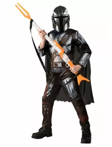 Star Wars klassiek kostuum - The Mandalorian™ voor kinderen, Maat: 9–10 jaar (134 tot 140 cm)