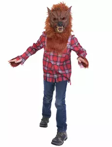 Jongen weerwolf vermomming, Maat: 10–12 jaar (130–140 cm)
