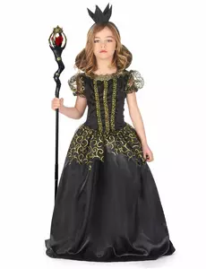 Zwarte koningin vermomming, Maat: 10–12 jaar (130–140 cm)