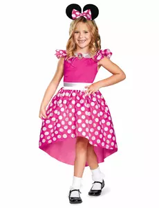 Klassiek roze kostuum Minnie™ voor meisjes, Maat: 5–6 jaar (109–126 cm)